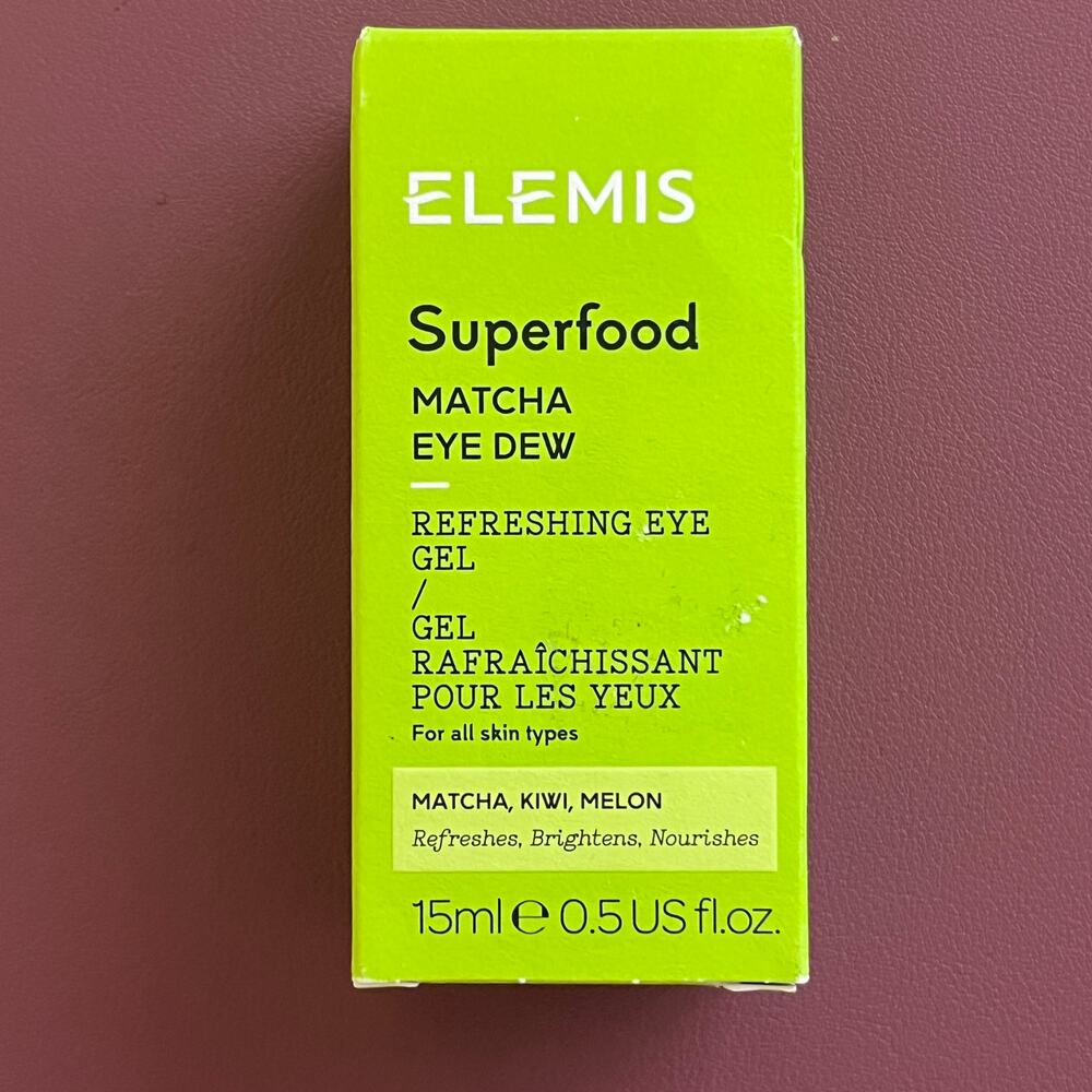 Elemis Superfood Matcha Eye Dew Refreshing Eye Gel 15 ml Full Size Retail $42